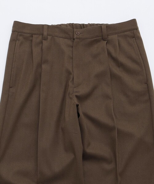 【セール】City Ambient Products: T/Rフラノ 2プリーツ ワイドテーパード スラックス（スラックス）｜City Ambient Products（シティアンビエントプロダクツ）