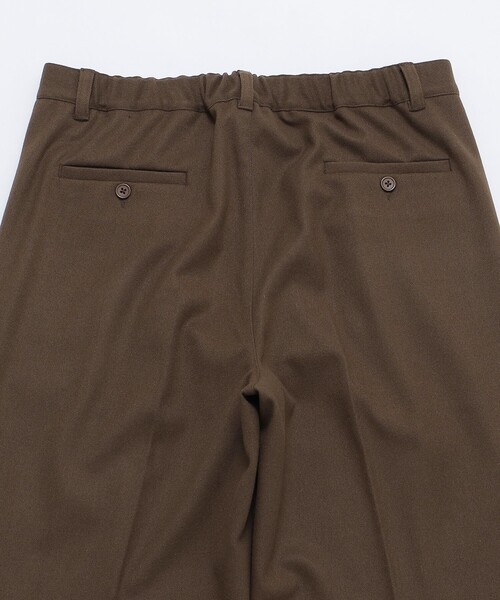 【セール】City Ambient Products: T/Rフラノ 2プリーツ ワイドテーパード スラックス（スラックス）｜City Ambient Products（シティアンビエントプロダクツ）