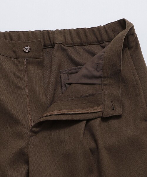 【セール】City Ambient Products: T/Rフラノ 2プリーツ ワイドテーパード スラックス（スラックス）｜City Ambient Products（シティアンビエントプロダクツ）