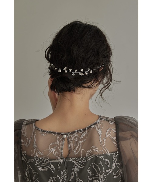 リーフモチーフパールヘッドドレス 結婚式 お呼ばれ パーティー