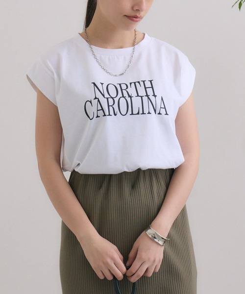 Dignite collier(ディニテコリエ)の「Dignite collier ノースリーブロゴT(Tシャツ/カットソー・レディース・ブラック/ホワイト・FREE)」の2枚目の写真