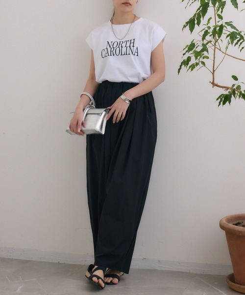 Dignite collier(ディニテコリエ)の「Dignite collier ノースリーブロゴT(Tシャツ/カットソー・レディース・ブラック/ホワイト・FREE)」の15枚目の写真