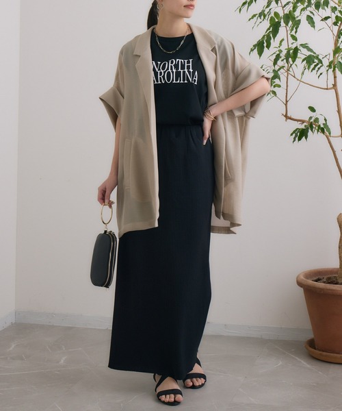 Dignite collier(ディニテコリエ)の「Dignite collier ノースリーブロゴT(Tシャツ/カットソー・レディース・ブラック/ホワイト・FREE)」の3枚目の写真