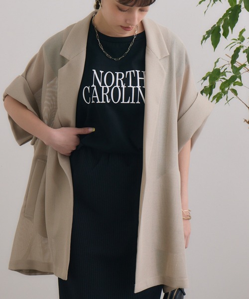 Dignite collier(ディニテコリエ)の「Dignite collier ノースリーブロゴT(Tシャツ/カットソー・レディース・ブラック/ホワイト・FREE)」の4枚目の写真