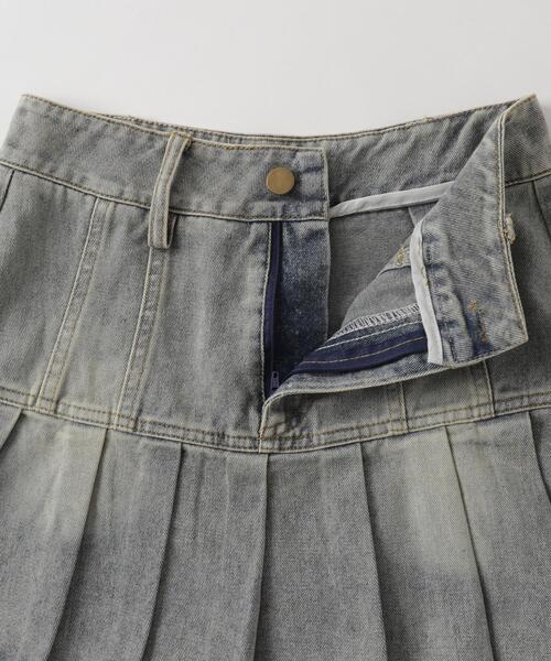 dispark（ディスパーク）の「DISPARK/ベルトデニムプリーツスカ-ト（デニムスカート・レディース・スカイブルー・SMALL/MEDIUM）」の13枚目の写真