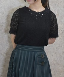 axes femme | 総レース半袖インナー(Tシャツ/カットソー)