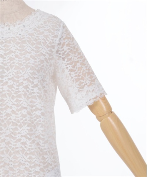 axes femme（アクシーズファム）の「総レース半袖インナー（Tシャツ/カットソー・レディース・ラベンダー/ホワイト/ブラック・FREE）」の13枚目の写真