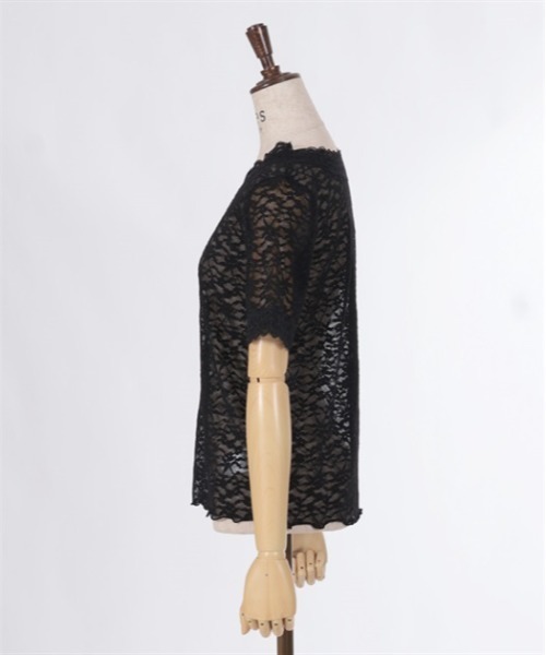 axes femme（アクシーズファム）の「総レース半袖インナー（Tシャツ/カットソー・レディース・ラベンダー/ホワイト/ブラック・FREE）」の15枚目の写真