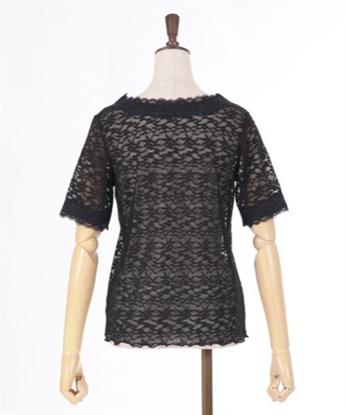 axes femme（アクシーズファム）の「総レース半袖インナー（Tシャツ/カットソー・レディース・ラベンダー/ホワイト/ブラック・FREE）」の16枚目の写真