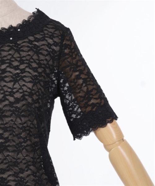 axes femme（アクシーズファム）の「総レース半袖インナー（Tシャツ/カットソー・レディース・ラベンダー/ホワイト/ブラック・FREE）」の21枚目の写真
