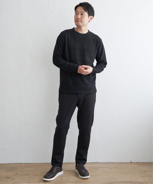 IKKA LOUNGE(イッカラウンジ)の「ランダムリップルボーダーロンT(Tシャツ/カットソー・メンズ・オリーブ/ネイビー/ホワイト/ブラック・M/L/XL/S)」の7枚目の写真