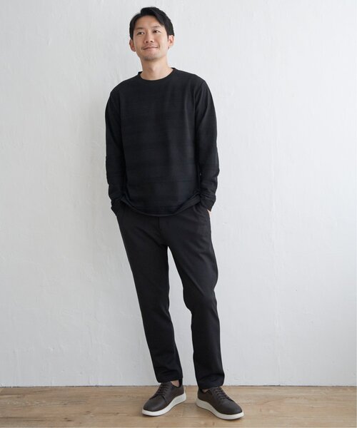 IKKA LOUNGE(イッカラウンジ)の「ランダムリップルボーダーロンT(Tシャツ/カットソー・メンズ・オリーブ/ネイビー/ホワイト/ブラック・M/L/XL/S)」の8枚目の写真