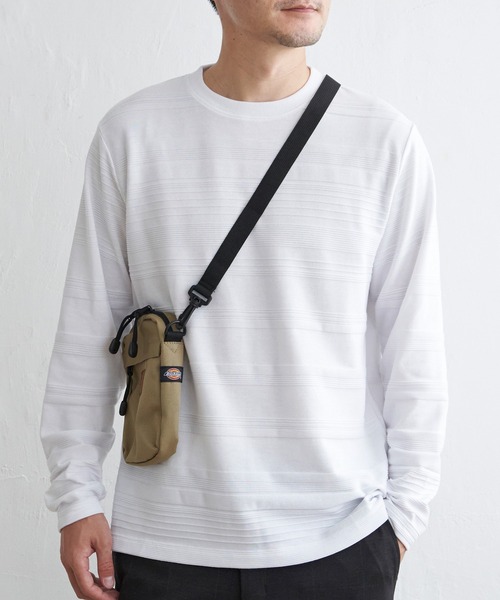 IKKA LOUNGE(イッカラウンジ)の「ランダムリップルボーダーロンT(Tシャツ/カットソー・メンズ・オリーブ/ネイビー/ホワイト/ブラック・M/L/XL/S)」の1枚目の写真