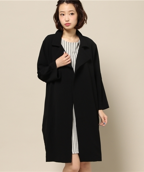 ROSE BUD(ローズバッド)の「(ACHRO)MJ3005 RELAXED FIT COCOON COAT(その他アウター・レディース・ブラック・SMALL)」の1枚目の写真
