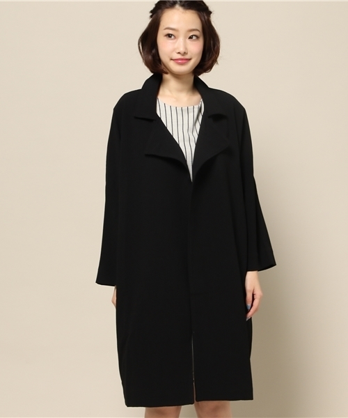 ROSE BUD(ローズバッド)の「(ACHRO)MJ3005 RELAXED FIT COCOON COAT(その他アウター・レディース・ブラック・SMALL)」の3枚目の写真