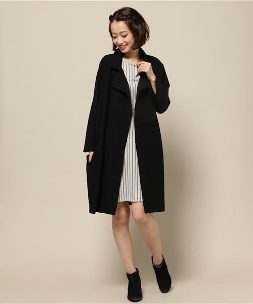 ROSE BUD(ローズバッド)の「(ACHRO)MJ3005 RELAXED FIT COCOON COAT(その他アウター・レディース・ブラック・SMALL)」の6枚目の写真