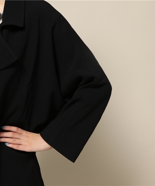 ROSE BUD(ローズバッド)の「(ACHRO)MJ3005 RELAXED FIT COCOON COAT(その他アウター・レディース・ブラック・SMALL)」の4枚目の写真