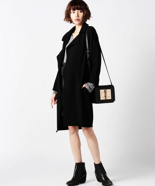 ROSE BUD(ローズバッド)の「(ACHRO)MJ3005 RELAXED FIT COCOON COAT(その他アウター・レディース・ブラック・SMALL)」の12枚目の写真