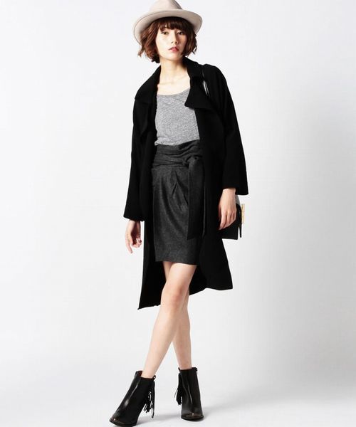 ROSE BUD(ローズバッド)の「(ACHRO)MJ3005 RELAXED FIT COCOON COAT(その他アウター・レディース・ブラック・SMALL)」の11枚目の写真