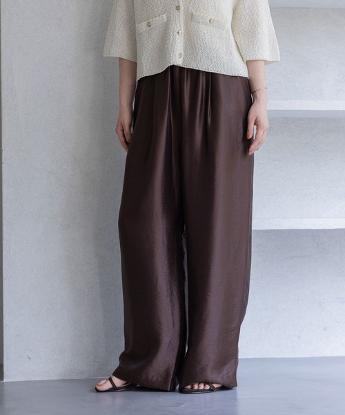 A part by（アパートバイ）の「ブライトイージーパンツ（その他パンツ・レディース・ブラック/アイボリー/ブラウン/ライトブルー/ダークブラウン・FREE）」の4枚目の写真