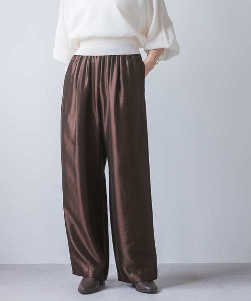 A part by（アパートバイ）の「ブライトイージーパンツ（その他パンツ・レディース・ブラック/アイボリー/ブラウン/ライトブルー/ダークブラウン・FREE）」の5枚目の写真