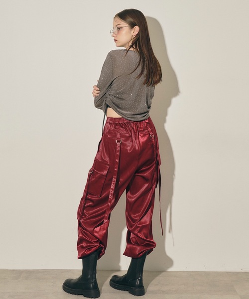 VIOLETTA（ヴィオレッタ）の「ストーン付きベロアロングTシャツ（Tシャツ/カットソー・レディース・グレー/ブラック・FREE）」の15枚目の写真