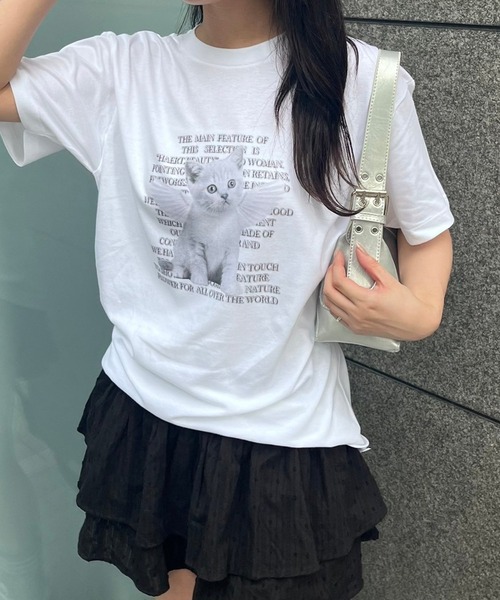 GODASHIN エンジェルコア　天使　ネコ　Tシャツ　ウィッシュコア　キャット 全6種 宇宙猫 Tシャツ（women） 星 ねこ ネコ Tシャツ LALA