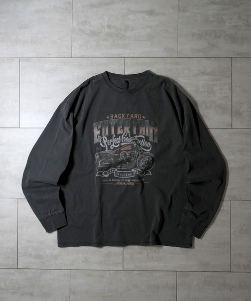 Anytime Songs(エニータイムソングス)の「Pigment hard wash long sleeve T-shirt/ピグメント ハードウォッシュ 長袖 Tシャツ/ロンT(Tシャツ/カットソー・メンズ・ブラック/ブラウン系その他/ブラック系その他2/ブラック系その他/ブラウン系その他2/ブラック系その他3/ブラウン系その他3/モカ・M/L/XL)」の2枚目の写真