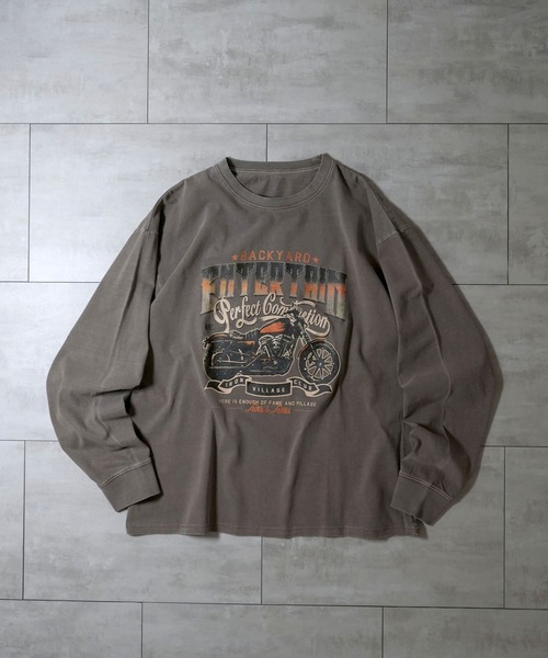 Anytime Songs(エニータイムソングス)の「Pigment hard wash long sleeve T-shirt/ピグメント ハードウォッシュ 長袖 Tシャツ/ロンT(Tシャツ/カットソー・メンズ・ブラック/ブラウン系その他/ブラック系その他2/ブラック系その他/ブラウン系その他2/ブラック系その他3/ブラウン系その他3/モカ・M/L/XL)」の6枚目の写真