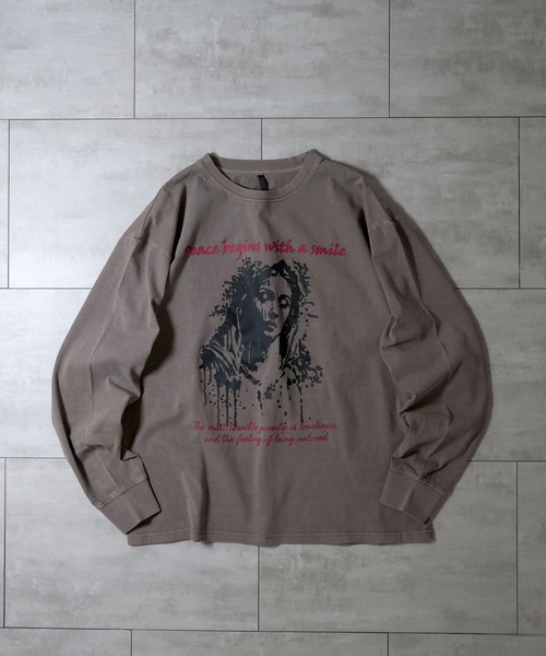 Anytime Songs(エニータイムソングス)の「Pigment hard wash long sleeve T-shirt/ピグメント ハードウォッシュ 長袖 Tシャツ/ロンT(Tシャツ/カットソー・メンズ・ブラック/ブラウン系その他/ブラック系その他2/ブラック系その他/ブラウン系その他2/ブラック系その他3/ブラウン系その他3/モカ・M/L/XL)」の7枚目の写真