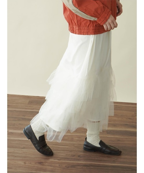 FIKA.（フィーカ）の「Tulle tiered skirt（スカート・レディース・ブラック/アイボリー・MEDIUM）」の6枚目の写真
