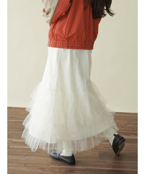 FIKA.（フィーカ）の「Tulle tiered skirt（スカート・レディース・ブラック/アイボリー・MEDIUM）」の7枚目の写真