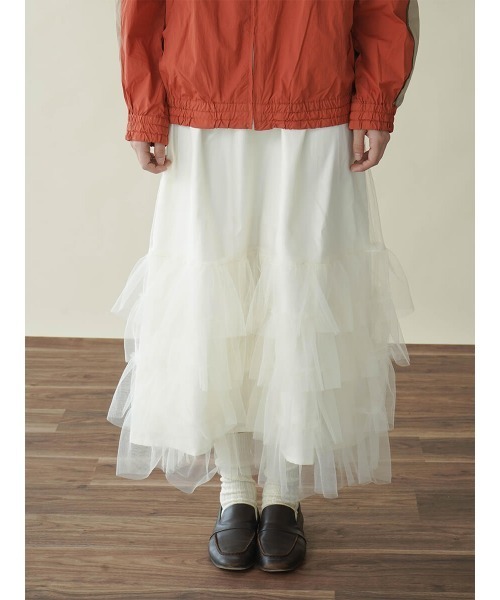FIKA.（フィーカ）の「Tulle tiered skirt（スカート・レディース・ブラック/アイボリー・MEDIUM）」の8枚目の写真