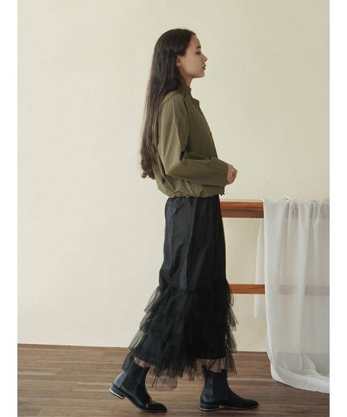FIKA.（フィーカ）の「Tulle tiered skirt（スカート・レディース・ブラック/アイボリー・MEDIUM）」の10枚目の写真