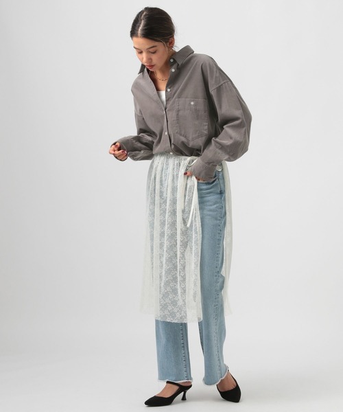 BAYFLOW（ベイフロー）の「[カシュクール可能]2WAYコーデュロイシャツ（シャツ/ブラウス・レディース・グレー/ブルー/ピンク/サンドベージュ・SMALL/MEDIUM）」の5枚目の写真