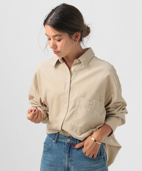 BAYFLOW（ベイフロー）の「[カシュクール可能]2WAYコーデュロイシャツ（シャツ/ブラウス・レディース・グレー/ブルー/ピンク/サンドベージュ・SMALL/MEDIUM）」の13枚目の写真