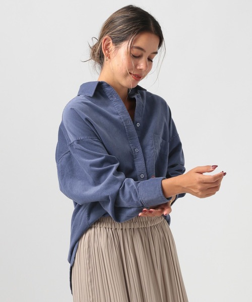 BAYFLOW（ベイフロー）の「[カシュクール可能]2WAYコーデュロイシャツ（シャツ/ブラウス・レディース・グレー/ブルー/ピンク/サンドベージュ・SMALL/MEDIUM）」の18枚目の写真