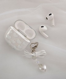 Mayree | 【float】ホワイトデザイン ハート パール エアポッズ/エアポッズプロ ケース カバー【AirPods 第1世代/第2世代/第3世代/pro/pro2】(ヘッドフォン/イヤホン)