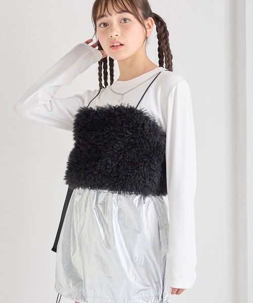 モコモコ ファービスチェ×カットソーセット（星形ネックレス付き