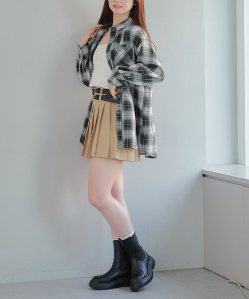 APPORTE PAR LES MARCHES(アポルテパーレマルシェ)の「【MARCHES】オンブレチェックシャツ(シャツ/ブラウス・レディース・ネイビー/ブラック/レッド・FREE)」の10枚目の写真