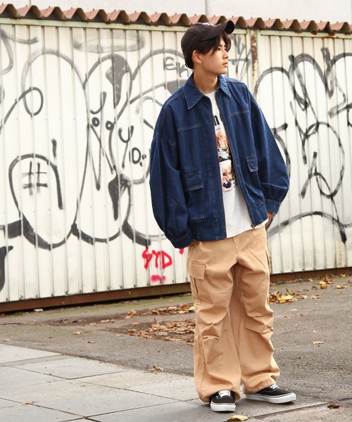 セール】【ZIP FIVE】 ルーズシルエット コットン デニム ブルゾン