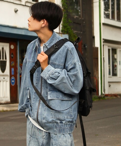 ZIP FIVE(ジップファイブ)の「【ZIP FIVE】 ルーズシルエット コットン デニム ブルゾン / デニムジャケット(デニムジャケット・メンズ・ワンウォッシュ/ブルー/ブラック・MEDIUM/LARGE)」の7枚目の写真