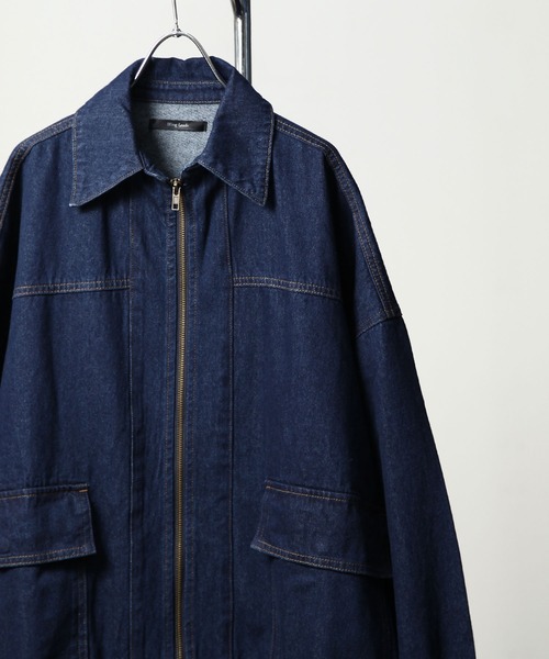セール】【ZIP FIVE】 ルーズシルエット コットン デニム ブルゾン