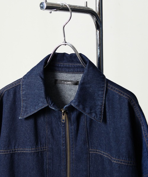 ZIP FIVE(ジップファイブ)の「【ZIP FIVE】 ルーズシルエット コットン デニム ブルゾン / デニムジャケット(デニムジャケット・メンズ・ワンウォッシュ/ブルー/ブラック・MEDIUM/LARGE)」の13枚目の写真