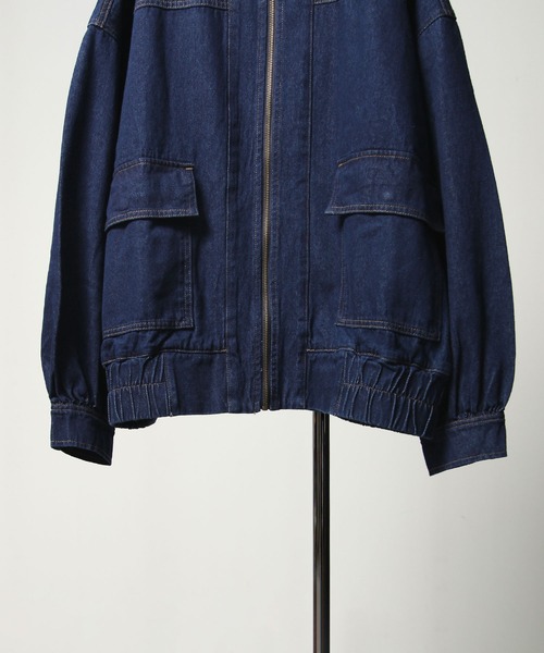 ZIP FIVE(ジップファイブ)の「【ZIP FIVE】 ルーズシルエット コットン デニム ブルゾン / デニムジャケット(デニムジャケット・メンズ・ワンウォッシュ/ブルー/ブラック・MEDIUM/LARGE)」の14枚目の写真