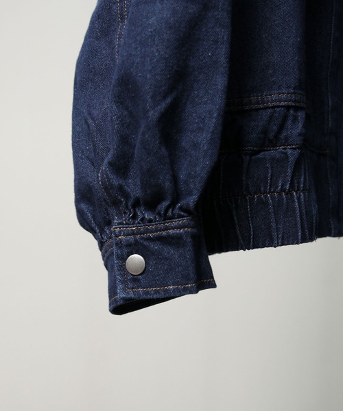 ZIP FIVE(ジップファイブ)の「【ZIP FIVE】 ルーズシルエット コットン デニム ブルゾン / デニムジャケット(デニムジャケット・メンズ・ワンウォッシュ/ブルー/ブラック・MEDIUM/LARGE)」の15枚目の写真