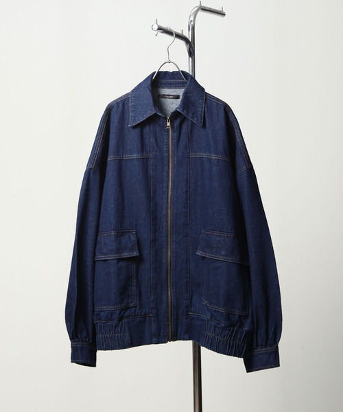 セール】【ZIP FIVE】 ルーズシルエット コットン デニム ブルゾン
