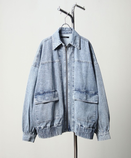 セール】【ZIP FIVE】 ルーズシルエット コットン デニム ブルゾン