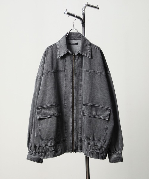 ZIP FIVE(ジップファイブ)の「【ZIP FIVE】 ルーズシルエット コットン デニム ブルゾン / デニムジャケット(デニムジャケット・メンズ・ワンウォッシュ/ブルー/ブラック・MEDIUM/LARGE)」の20枚目の写真