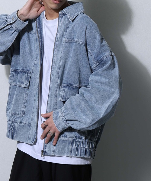 セール】【ZIP FIVE】 ルーズシルエット コットン デニム ブルゾン